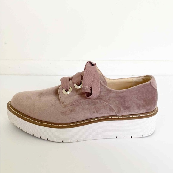 Zara Velvet Platform Oxford Loafers - Picture 1 of 7